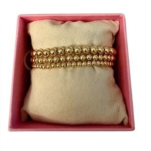 House of Harlow 1960 STRETCH BRACELETS Set of 3 BRASS